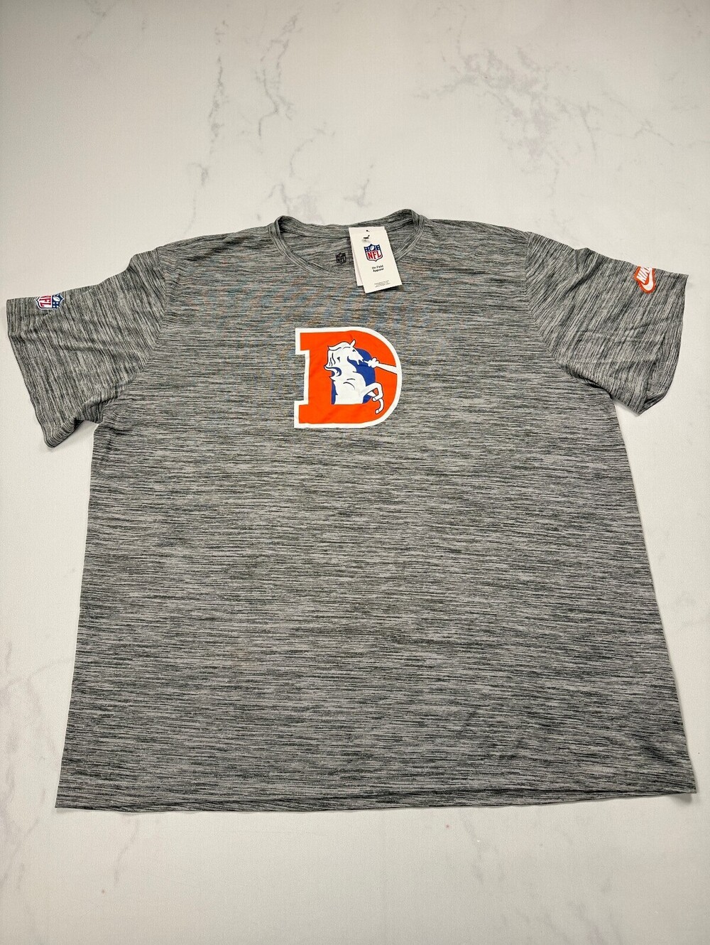 Nike Denver Broncos T Shirt Gray Modern Collegiate - Mens 3XL NWT